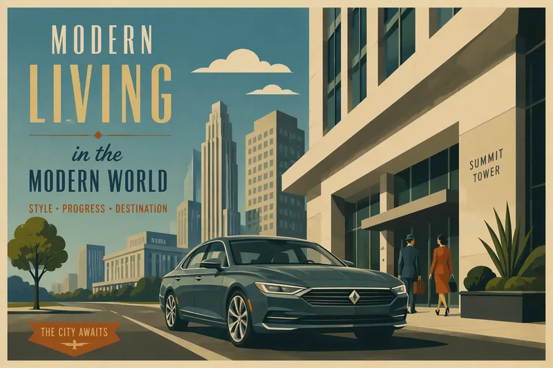 Moderni auto kaupungin kadulla