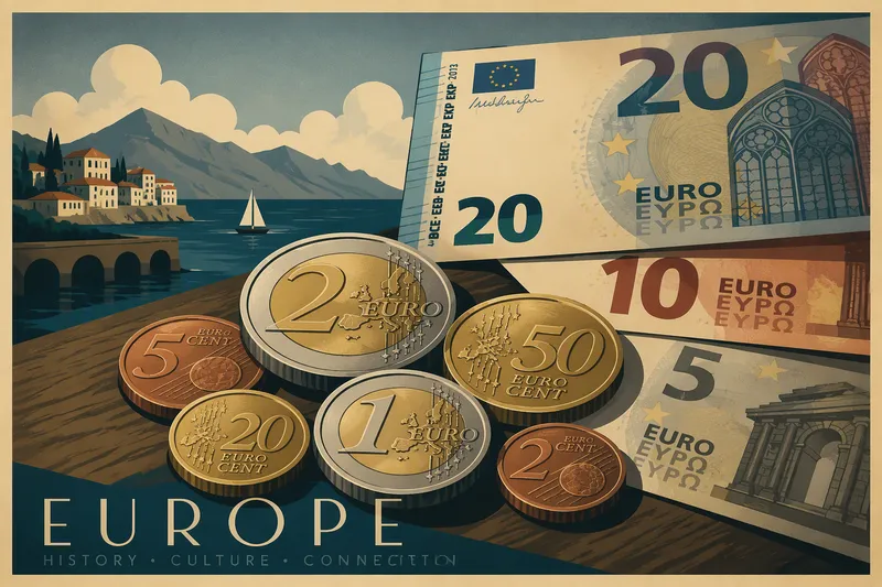 Eurokolikoita ja seteleitä puupöydällä