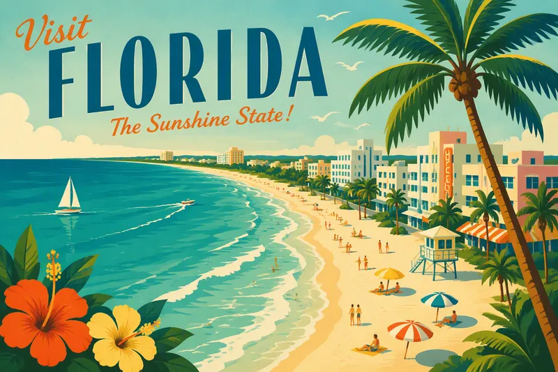 Valkoinen hiekkaranta ja turkoosi meri Floridassa