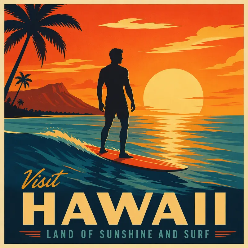 Henkilö surffaamassa auringonlaskussa