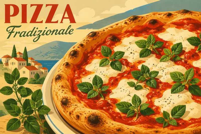 Italialainen pizza tomaattikastikkeella ja oreganolla