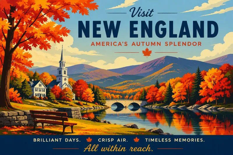 Syksyinen luonnonmaisema New Englandin alueella