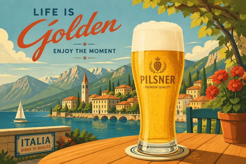 Kylmä lasi vaaleaa pilsner-olutta puupöydällä